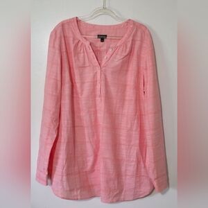 Talbots 100% Cotton Peachy Popover Top Transition Spring Summer Party Feminine
